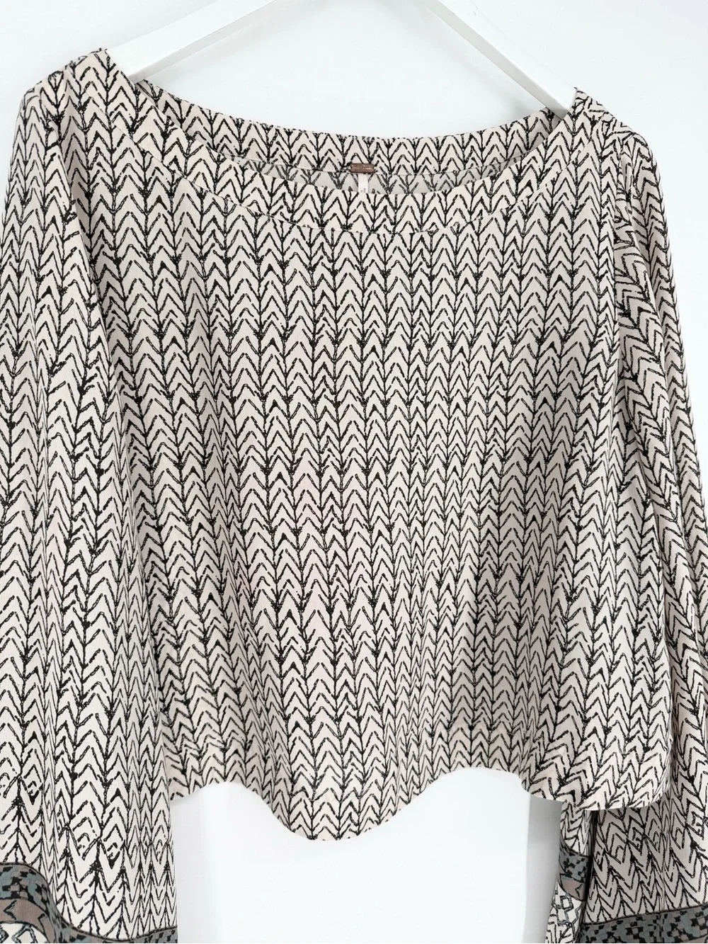 Free People Stars Aligned Bell Sleeve Crop Top